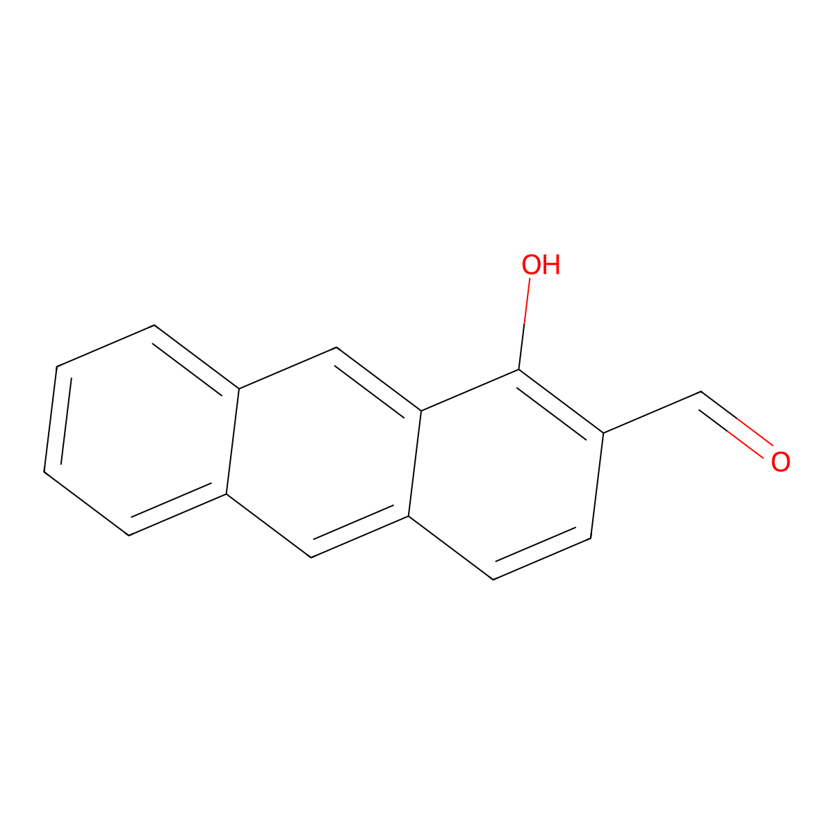 1-Hydroxyanthracene-2-carbaldehyde molecular structure, CAS 104662-24-0