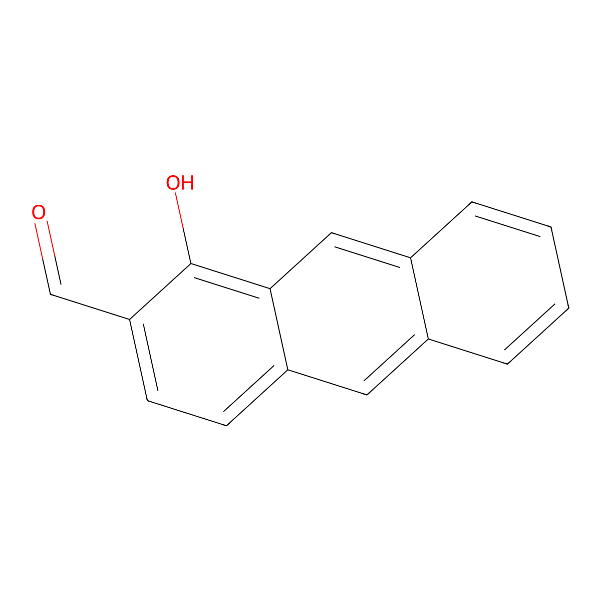 1-Hydroxyanthracene-2-carbaldehyde molecular structure, CAS 104662-24-0
