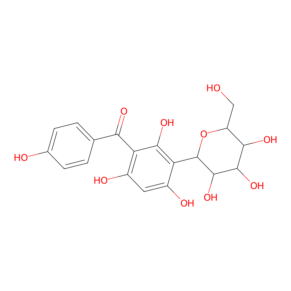 Iriflophenone-3-C-beta-flucoside molecular structure, CAS 104669-02-5