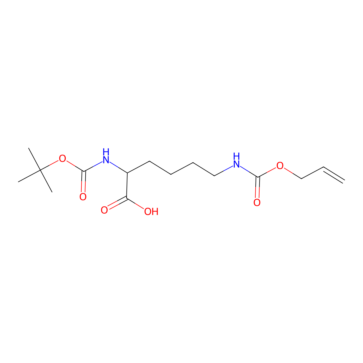 N6-((Allyloxy)carbonyl)-N2-(tert-butoxycarbonyl)-L-lysine molecular structure, CAS 104669-73-0
