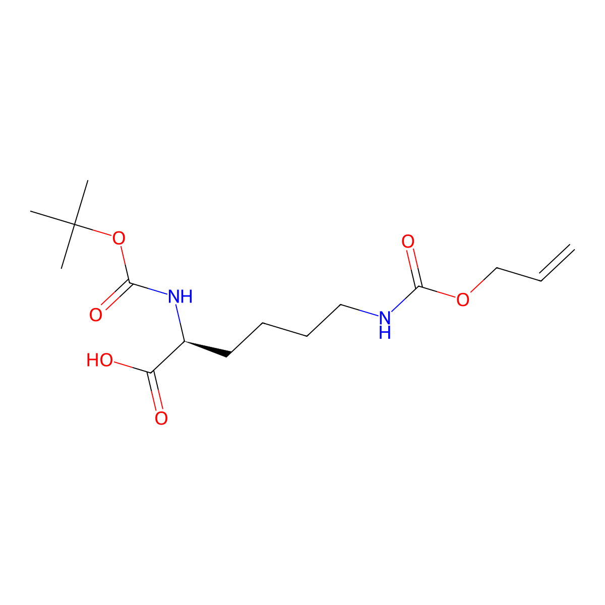 N6-((Allyloxy)carbonyl)-N2-(tert-butoxycarbonyl)-L-lysine molecular structure, CAS 104669-73-0