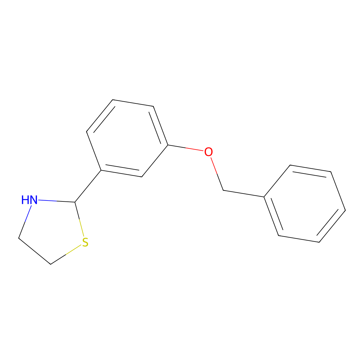2-[3-(Benzyloxy)phenyl]-1,3-thiazolidine molecular structure, CAS 1046696-30-3