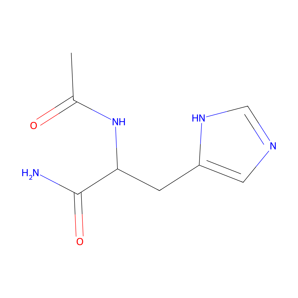 2-acetamido-3-(1H-imidazol-4-yl)propanamide molecular structure, CAS 10467-31-9