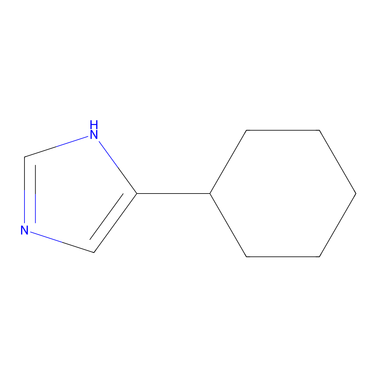 4-cyclohexyl-1H-imidazole molecular structure, CAS 104672-17-5