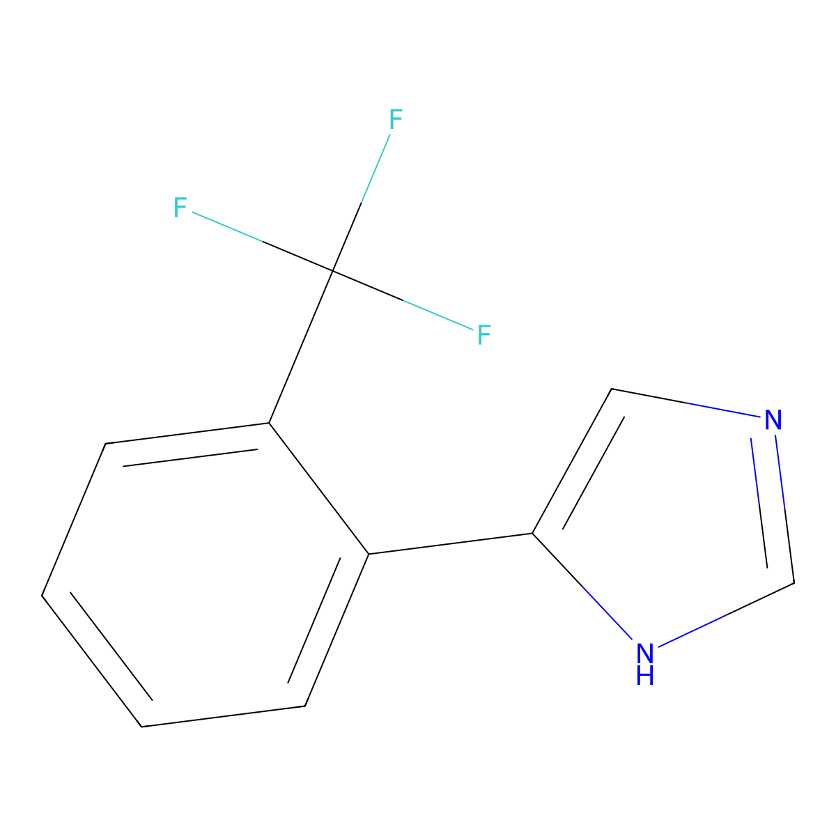 4-[2-(trifluoromethyl)phenyl]-1H-imidazole molecular structure, CAS 104672-23-3