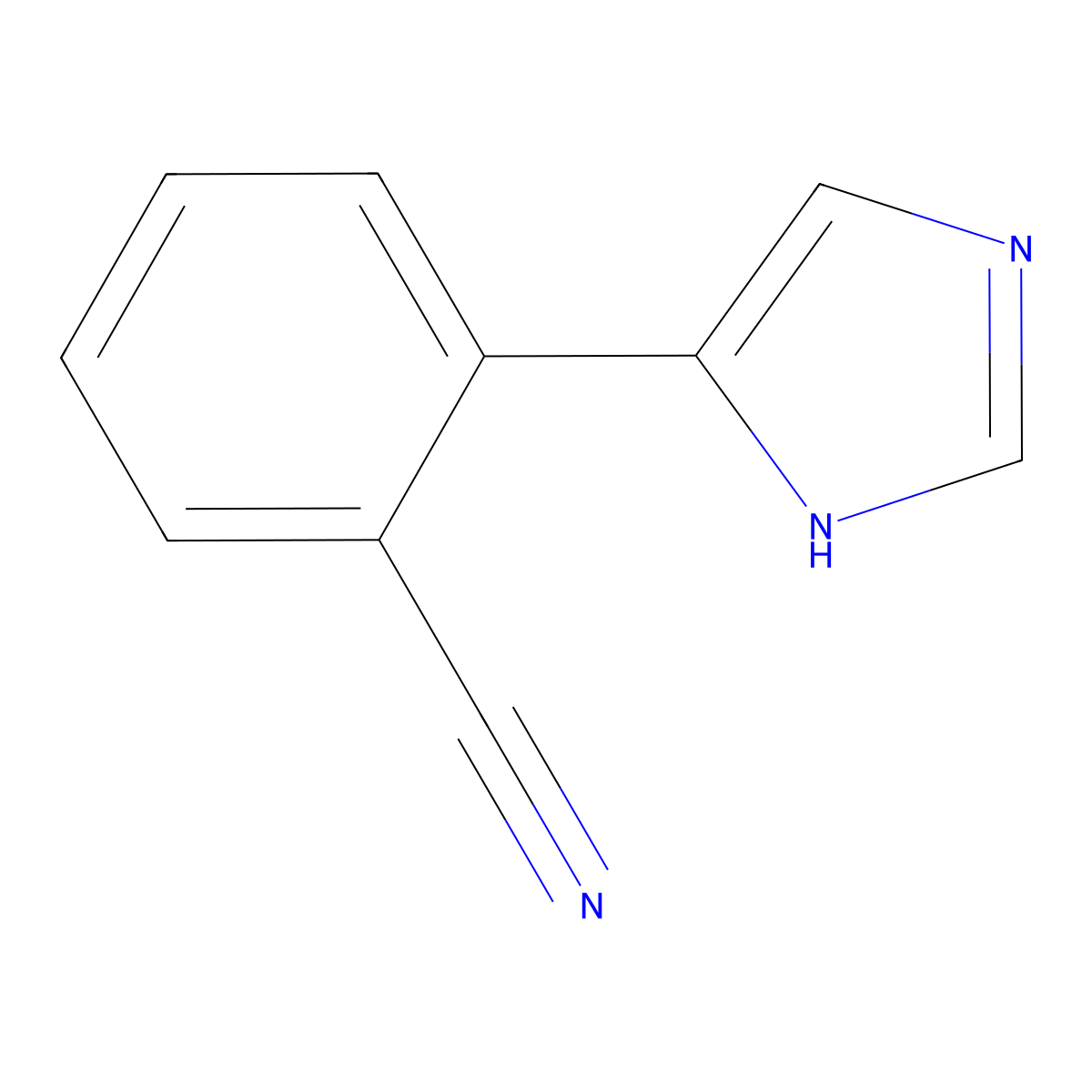2-(1H-imidazol-4-yl)benzonitrile molecular structure, CAS 104672-25-5