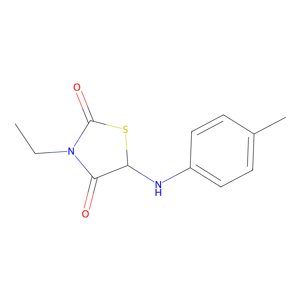 3-Ethyl-5-(p-tolylamino)thiazolidine-2,4-dione molecular structure, CAS 1046756-54-0
