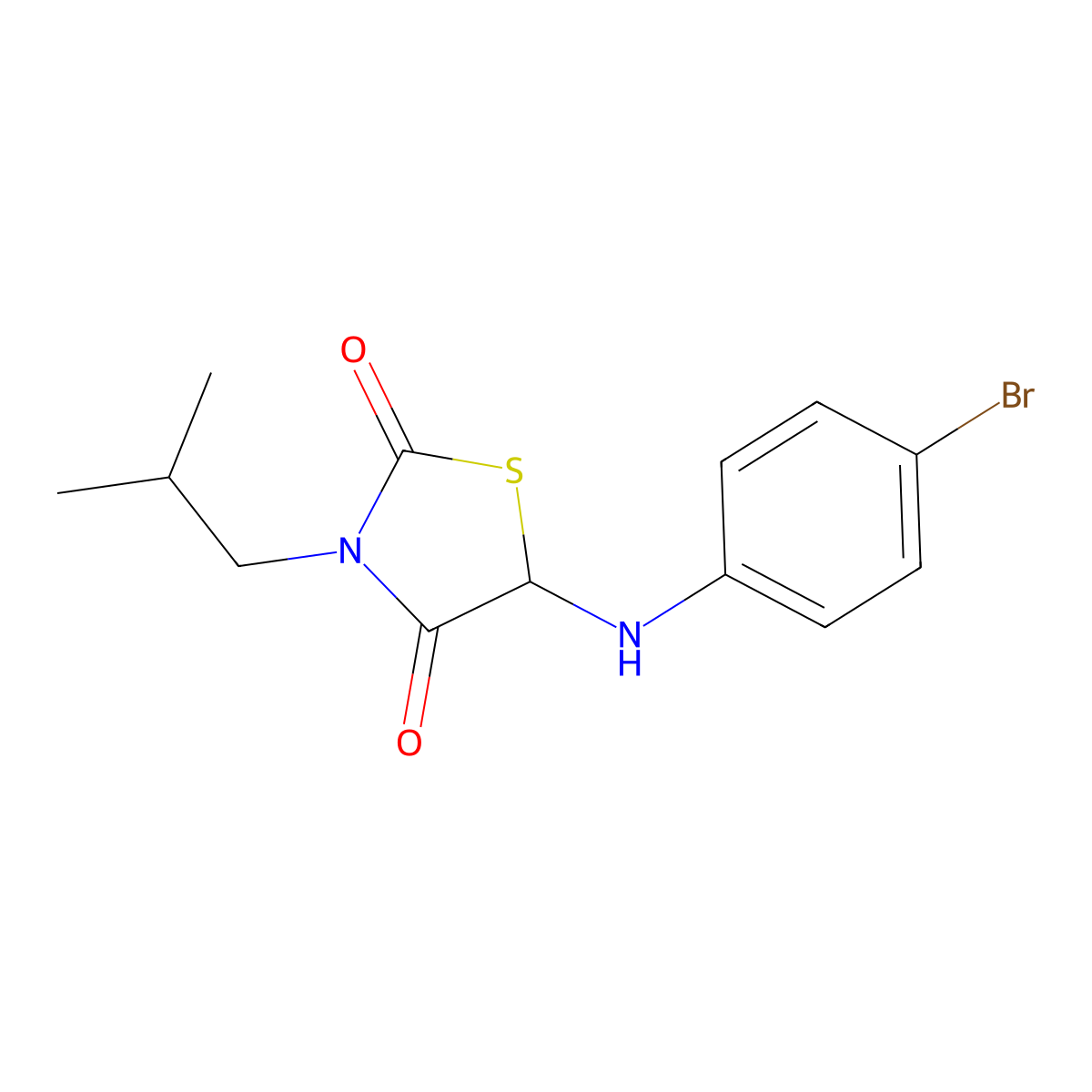 5-((4-Bromophenyl)amino)-3-isobutylthiazolidine-2,4-dione molecular structure, CAS 1046756-55-1