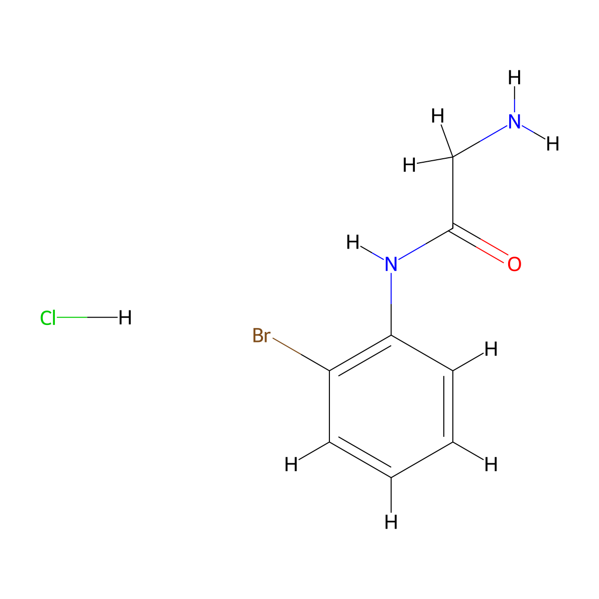 2-amino-N-(2-bromophenyl)acetamide hydrochloride molecular structure, CAS 1046757-32-7