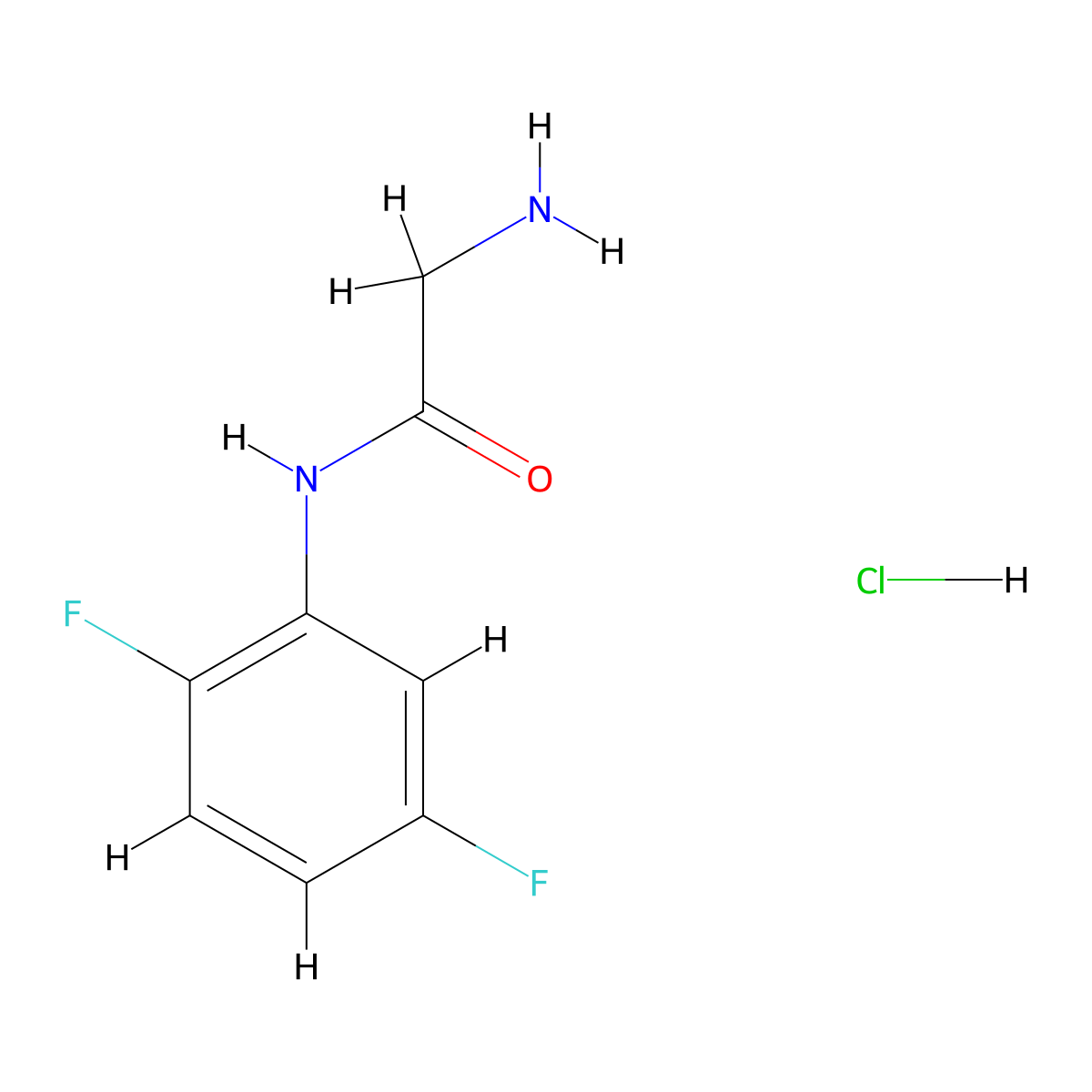 N~1~-(2,5-difluorophenyl)glycinamide hydrochloride molecular structure, CAS 1046757-37-2