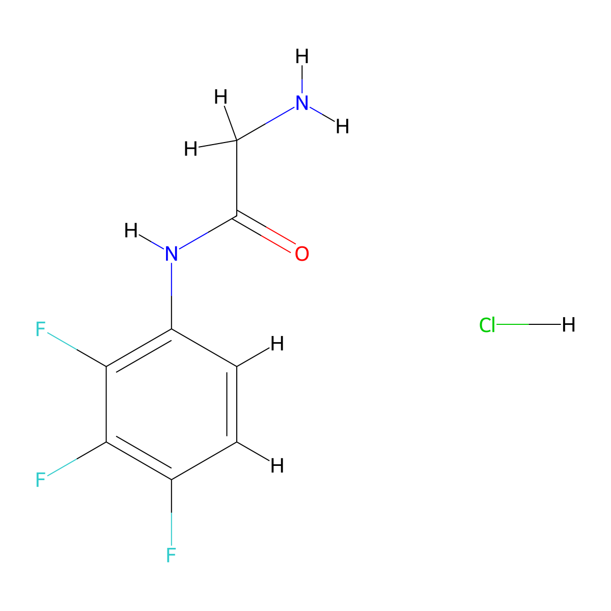 2-amino-N-(2,3,4-trifluorophenyl)acetamide hydrochloride molecular structure, CAS 1046757-38-3