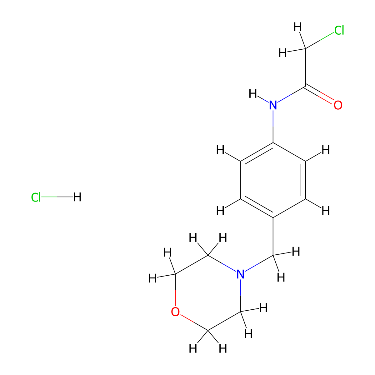 2-chloro-N-[4-(morpholin-4-ylmethyl)phenyl]acetamide hydrochloride molecular structure, CAS 1046757-41-8