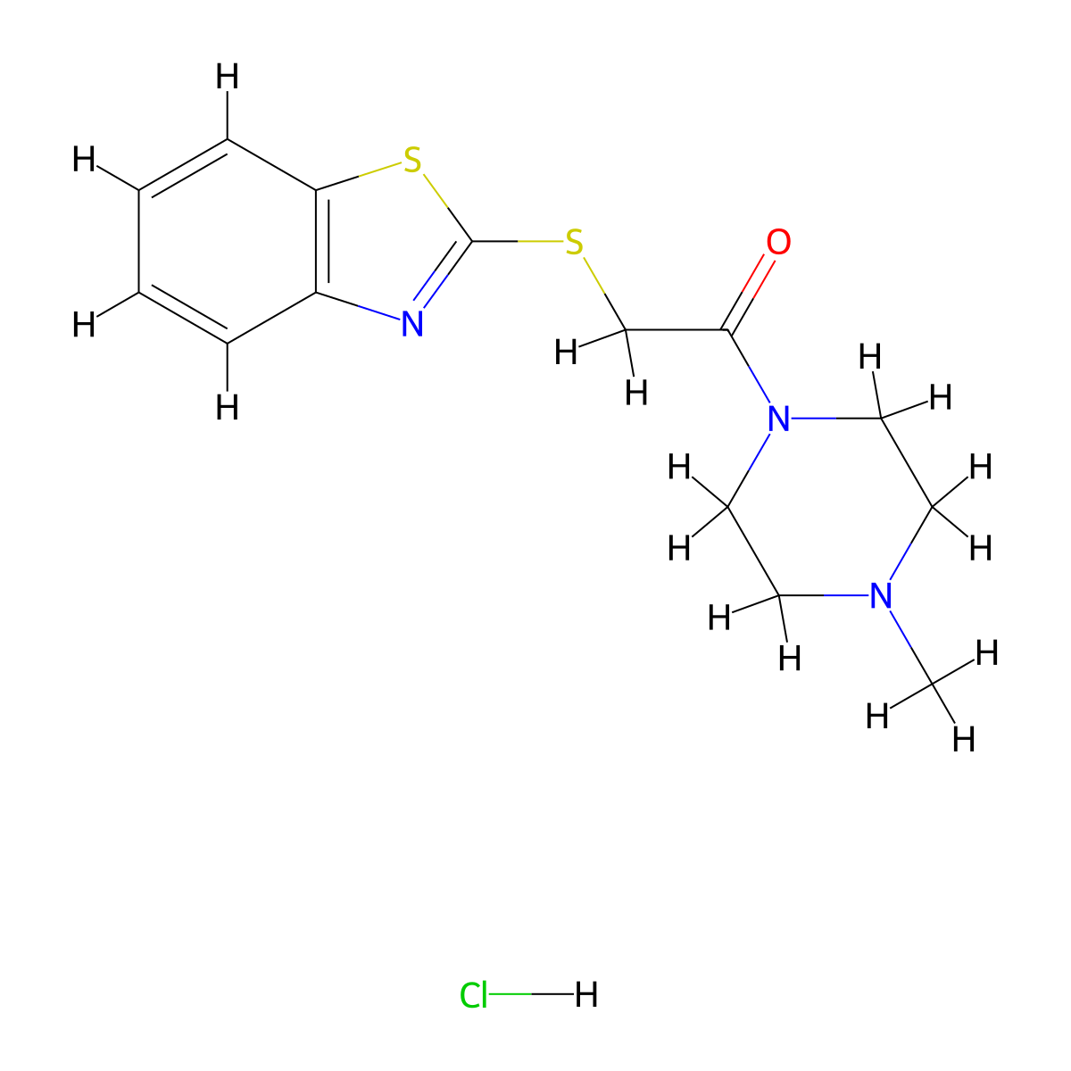 2-(1,3-Benzothiazol-2-ylsulfanyl)-1-(4-methylpiperazin-1-yl)ethanone;hydrochloride molecular structure, CAS 1046757-48-5