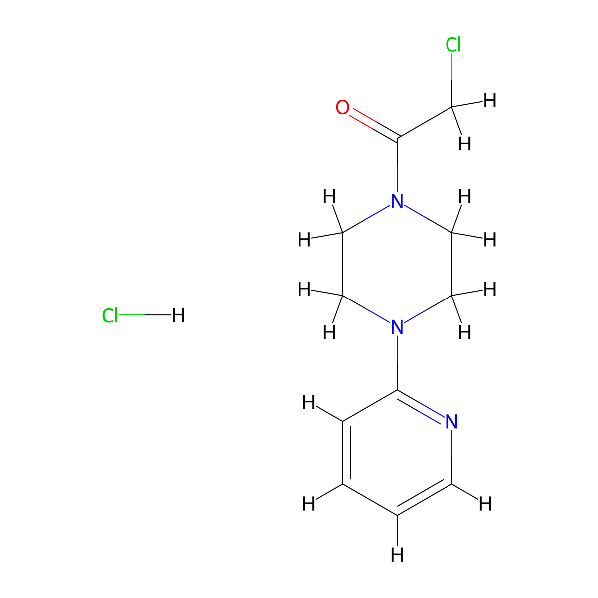 2-Chloro-1-[4-(pyridin-2-yl)piperazin-1-yl]ethan-1-one hydrochloride molecular structure, CAS 1046757-54-3