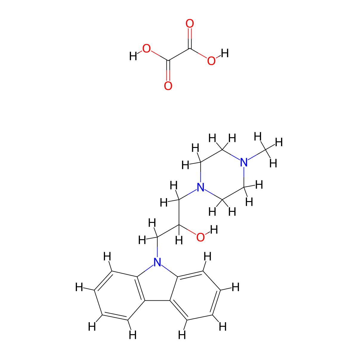 1-(9H-carbazol-9-yl)-3-(4-methylpiperazin-1-yl)propan-2-ol oxalate molecular structure, CAS 1046757-75-8