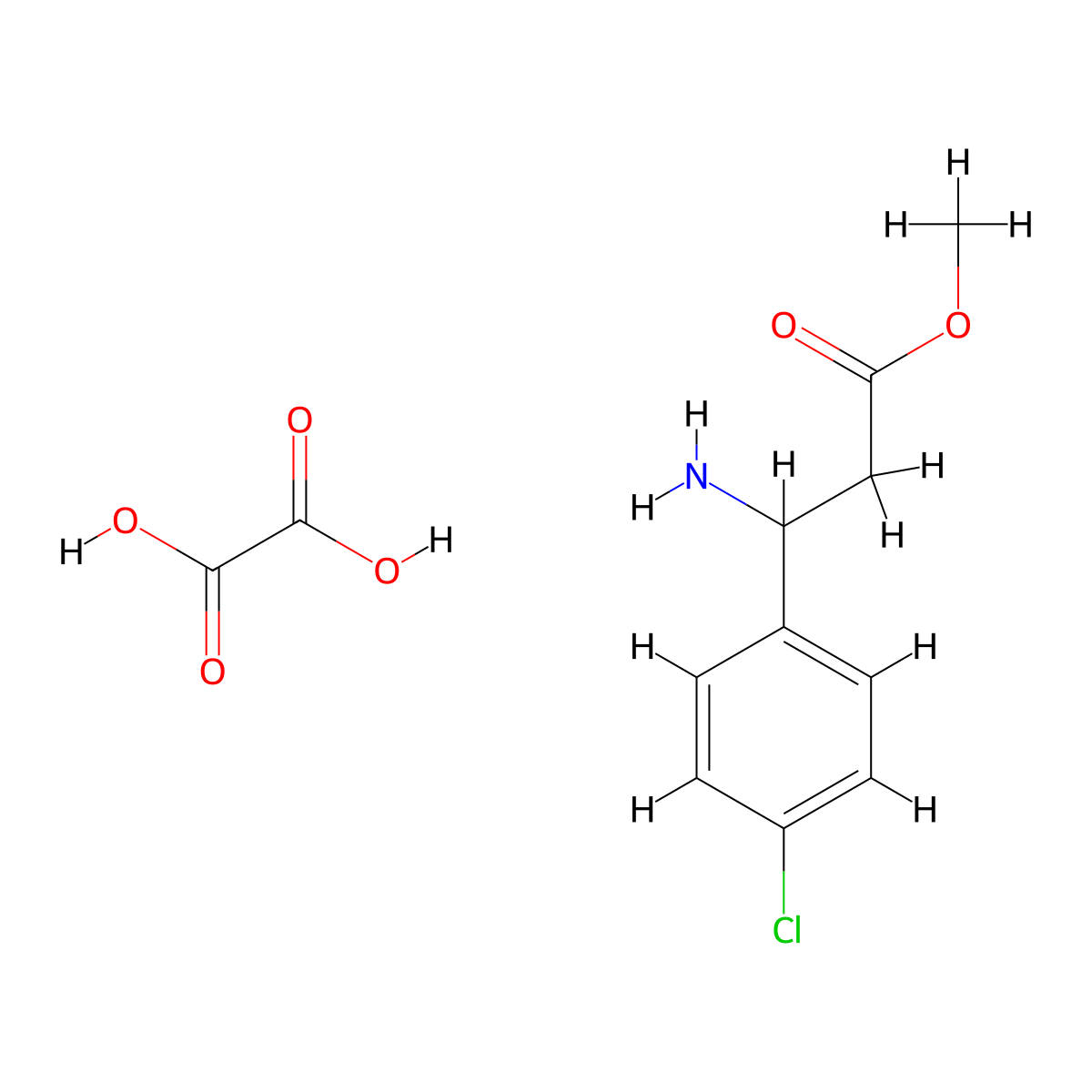 Methyl 3-amino-3-(4-chlorophenyl)propanoate oxalate molecular structure, CAS 1046758-02-4