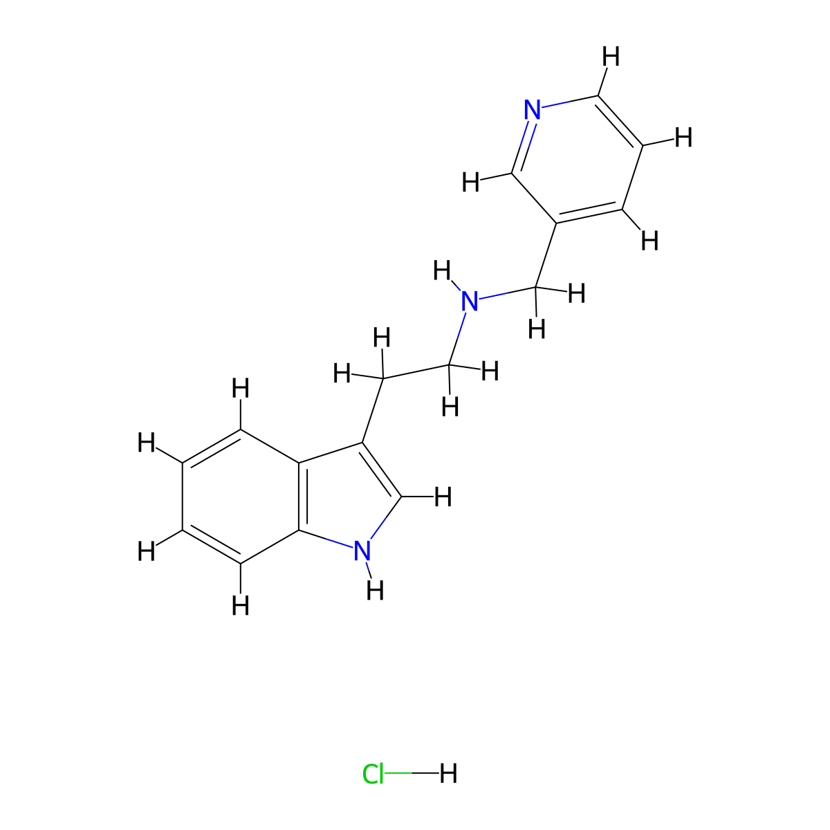 [2-(1H-Indol-3-yl)-ethyl]-pyridin-3-ylmethyl-amine hydrochloride molecular structure, CAS 1046758-19-3