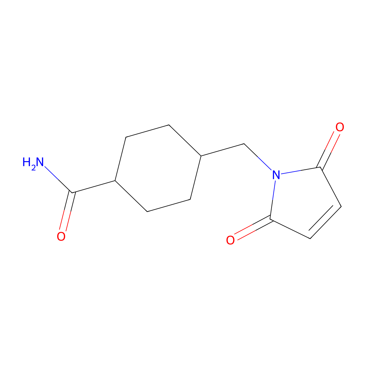 4-[(2,5-Dihydro-2,5-dioxo-1H-pyrrol-1-yl)methyl]cyclohexanecarboxamide molecular structure, CAS 104676-09-7
