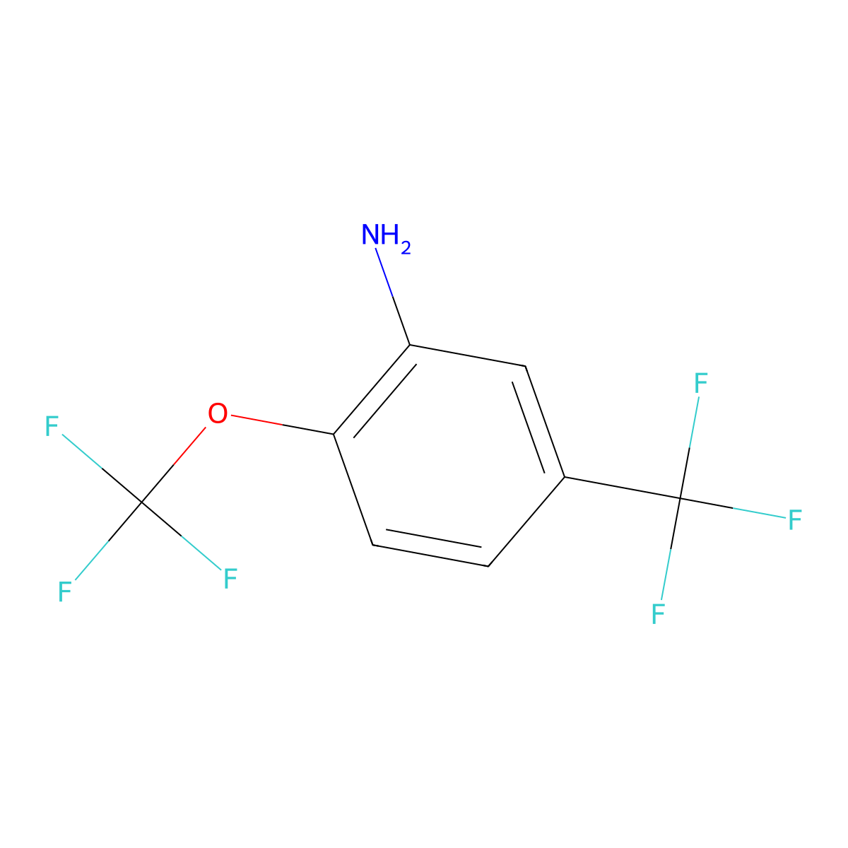 2-(Trifluoromethoxy)-5-(trifluoromethyl)aniline molecular structure, CAS 104678-72-0