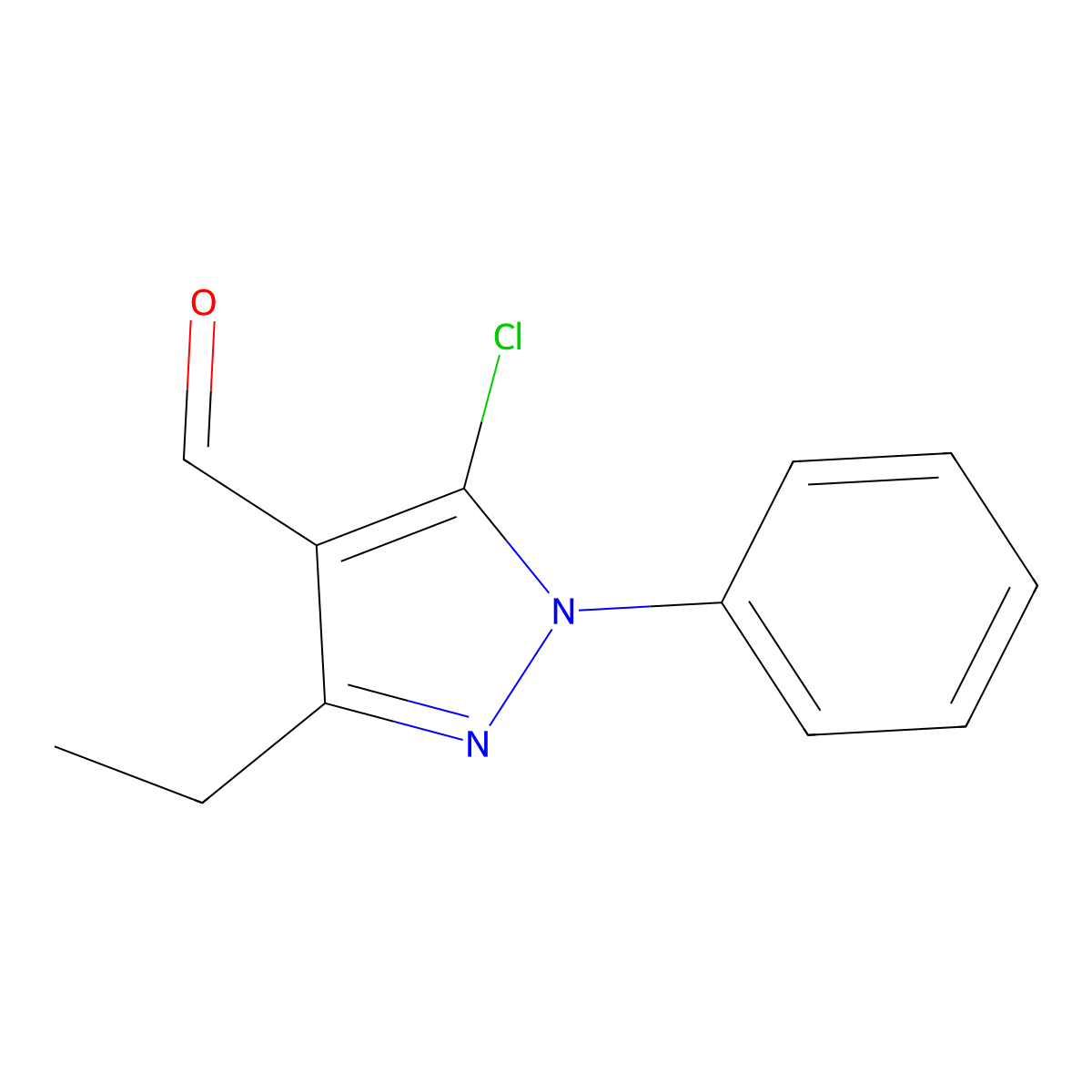 5-Chloro-3-ethyl-1-phenyl-1H-pyrazole-4-carbaldehyde molecular structure, CAS 1046784-61-5