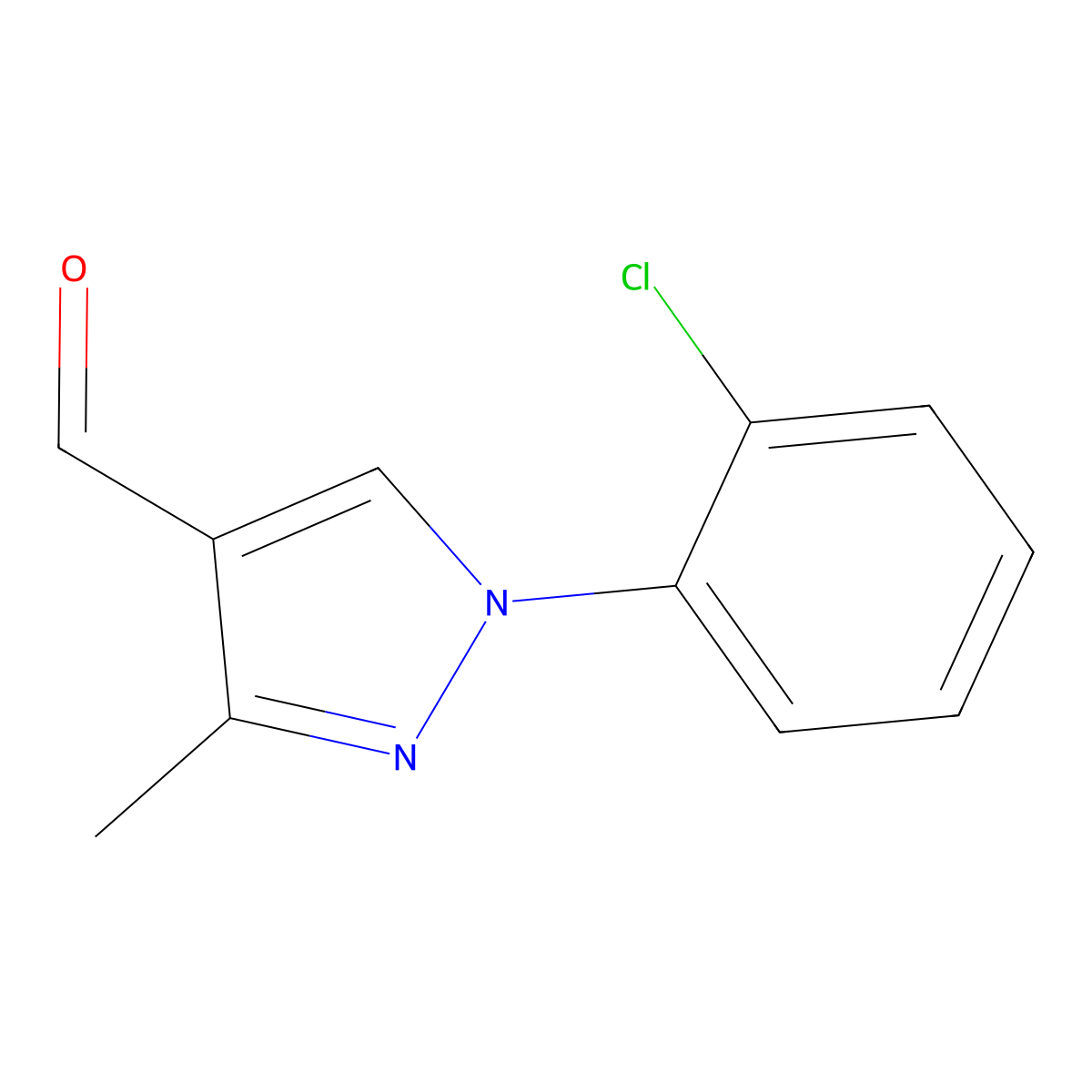 1-(2-chlorophenyl)-3-methyl-1H-pyrazole-4-carbaldehyde molecular structure, CAS 1046784-68-2