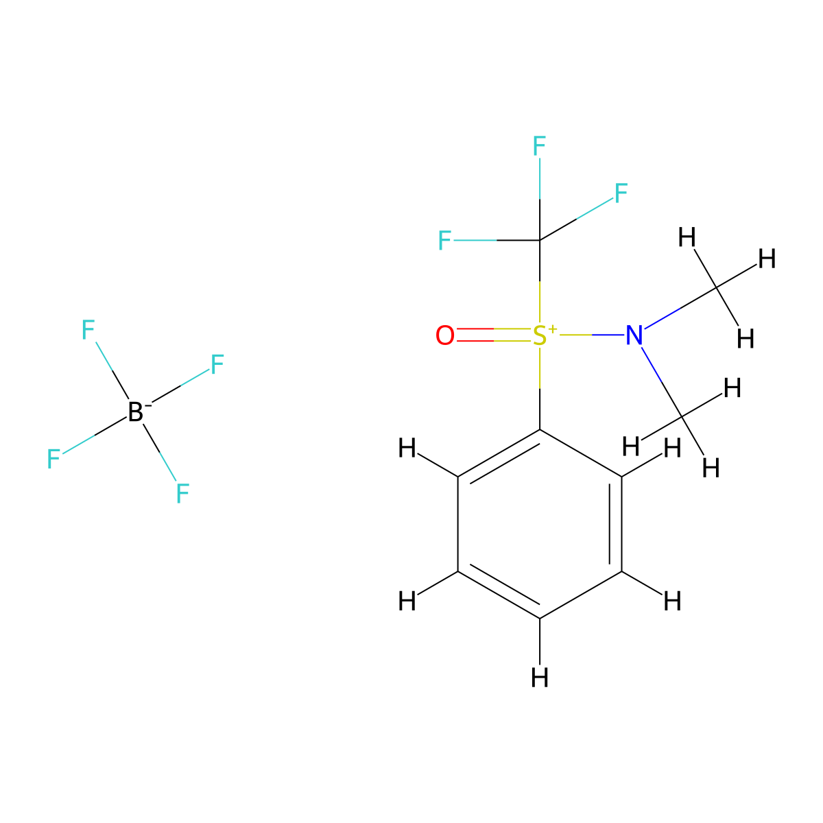 [(Oxido)phenyl(trifluoromethyl)-lambda4-sulfanylidene]dimethylammonium Tetrafluoroborate molecular structure, CAS 1046786-08-6