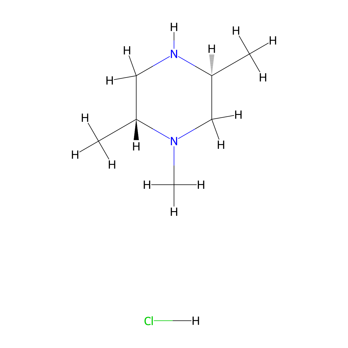 (2R,5S)-1,2,5-trimethylpiperazine hydrochloride molecular structure, CAS 1046788-71-9