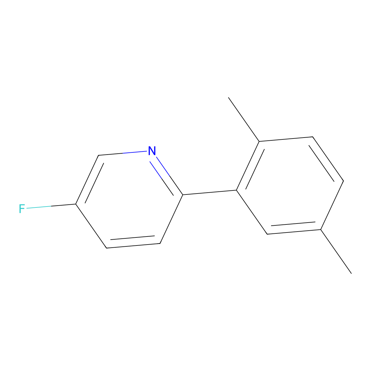 2-(2,5-Dimethylphenyl)-5-fluoropyridine molecular structure, CAS 1046789-39-2