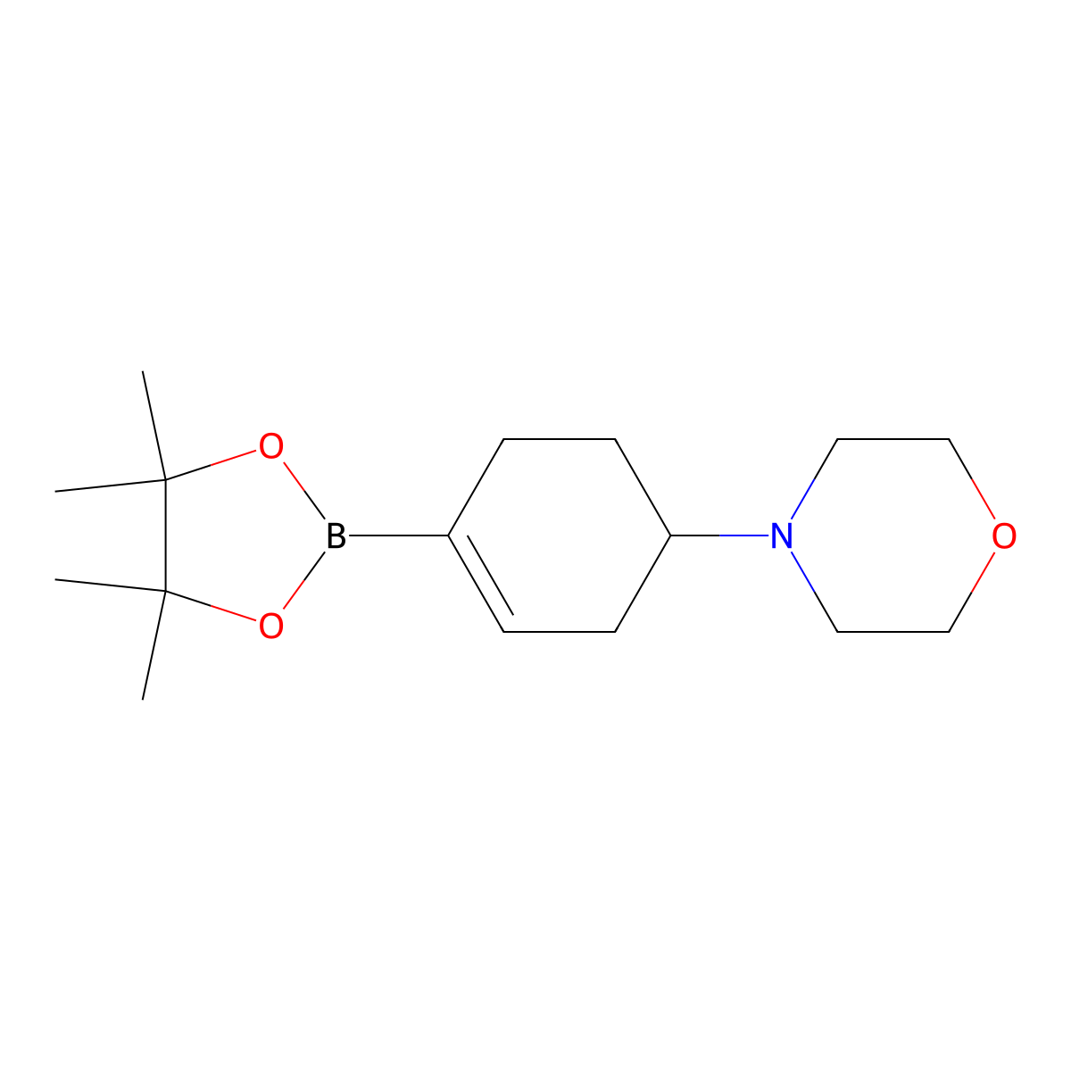 4-(4-(4,4,5,5-Tetramethyl-1,3,2-dioxaborolan-2-yl)cyclohex-3-en-1-yl)morpholine molecular structure, CAS 1046793-56-9