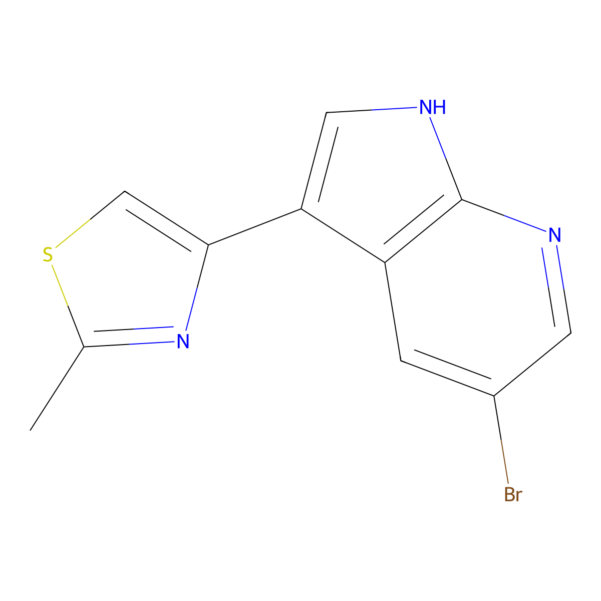 4-(5-Bromo-1h-pyrrolo[2,3-b]pyridin-3-yl)-2-methylthiazole molecular structure, CAS 1046793-78-5