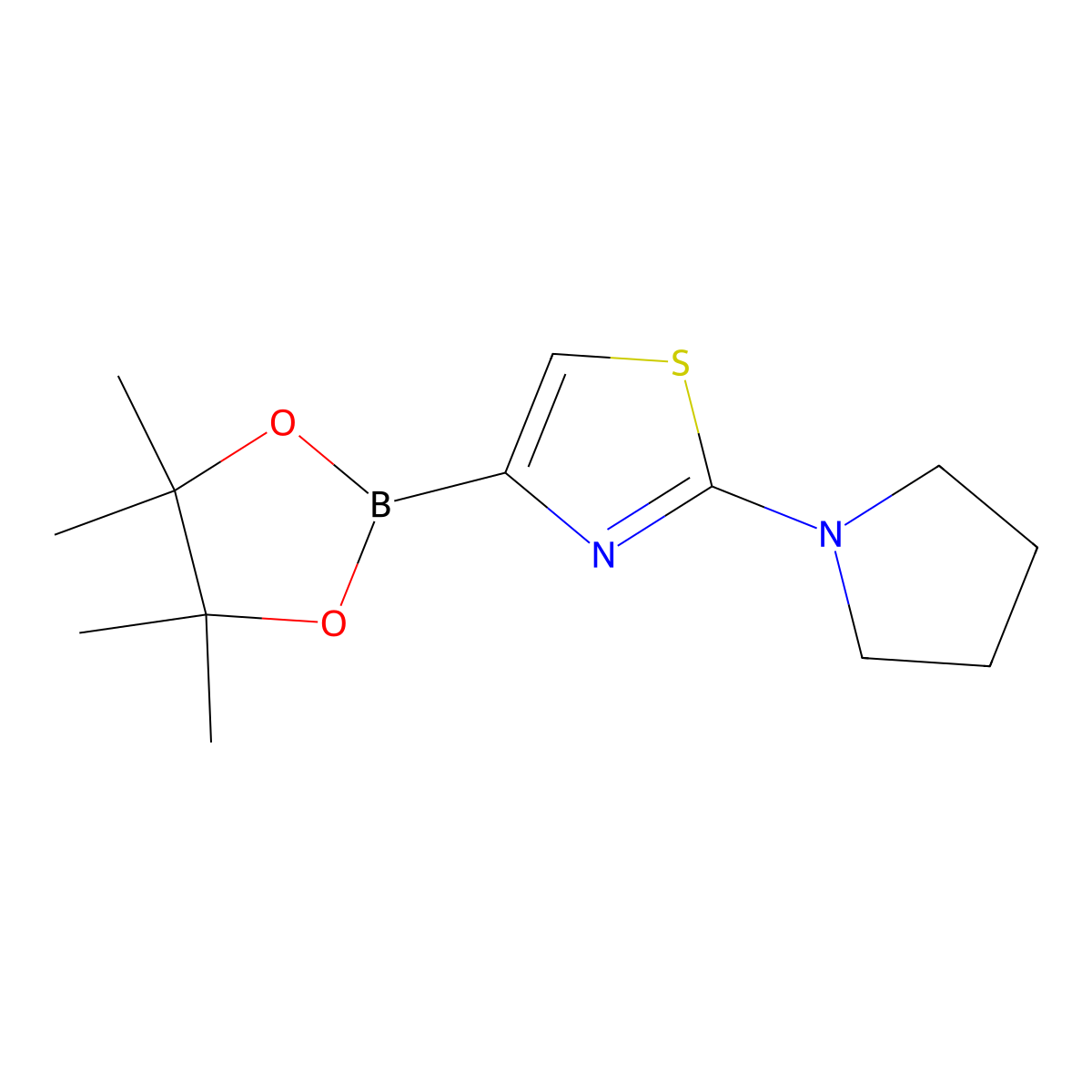 2-(Pyrrolidin-1-yl)thiazole-4-boronic acid pinacol ester molecular structure, CAS 1046794-15-3