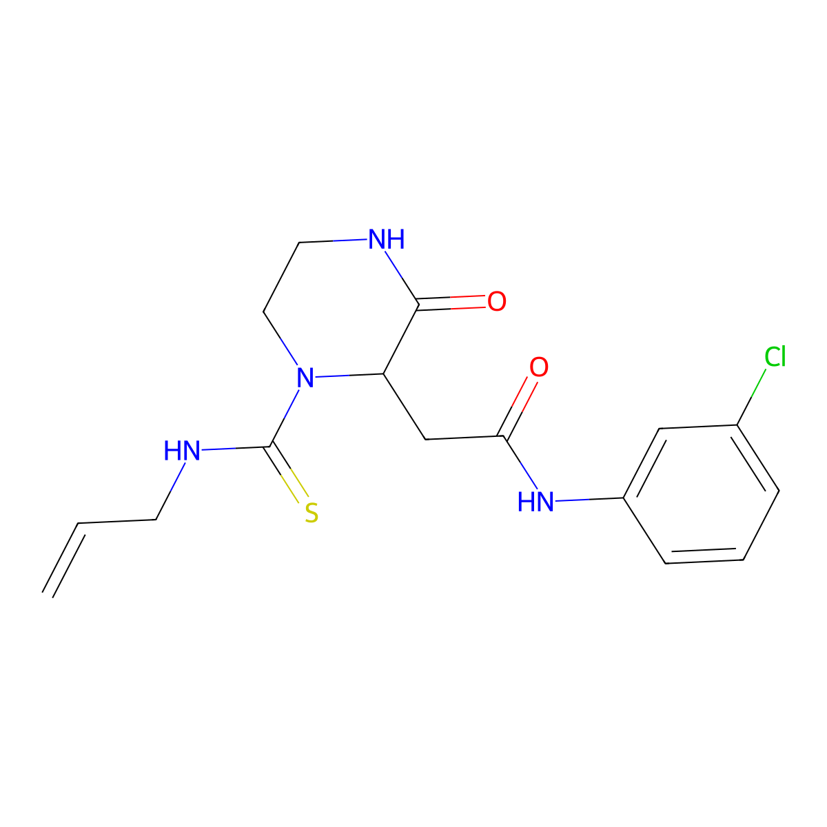 2-(1-(allylcarbamothioyl)-3-oxopiperazin-2-yl)-N-(3-chlorophenyl)acetamide molecular structure, CAS 1046796-71-7