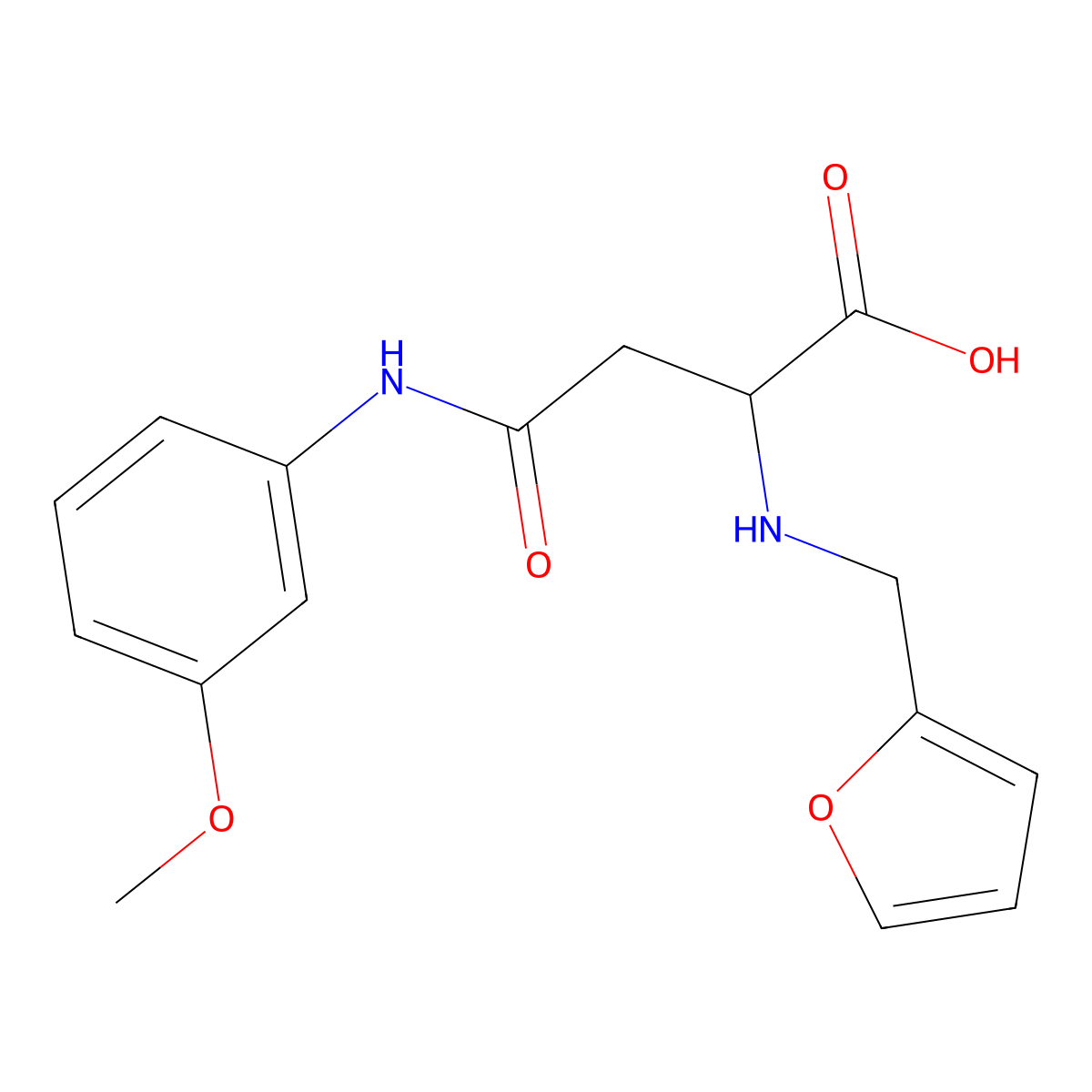 2-((Furan-2-ylmethyl)amino)-4-((3-methoxyphenyl)amino)-4-oxobutanoic acid molecular structure, CAS 1046796-79-5