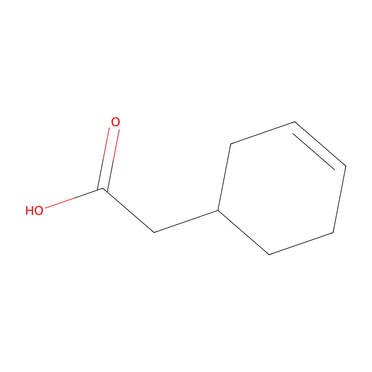 (Cyclohex-3-en-1-yl)acetic acid molecular structure, CAS 10468-32-3