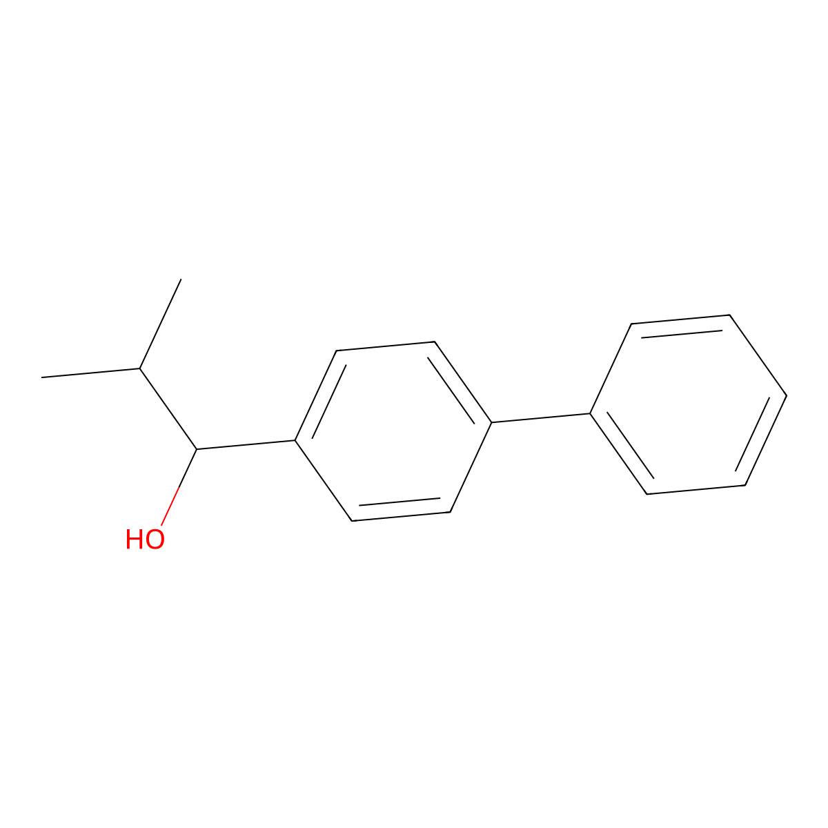 1-([1,1'-Biphenyl]-4-yl)-2-methylpropan-1-ol molecular structure, CAS 10468-75-4