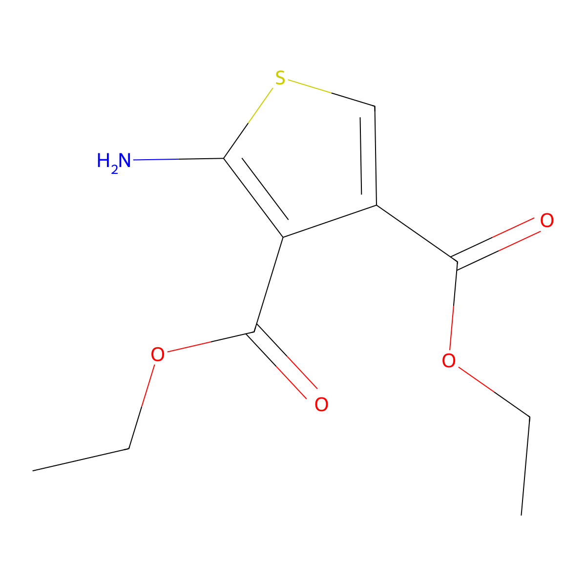 3,4-Diethyl 2-aminothiophene-3,4-dicarboxylate molecular structure, CAS 104680-25-3
