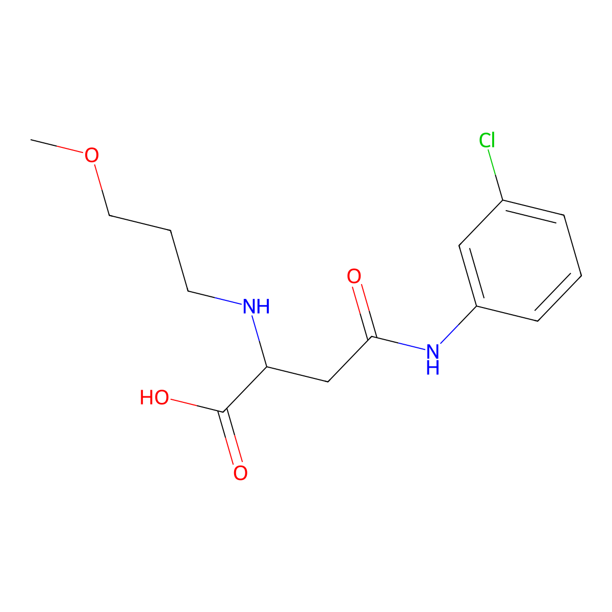 4-((3-Chlorophenyl)amino)-2-((3-methoxypropyl)amino)-4-oxobutanoic acid molecular structure, CAS 1046801-38-0