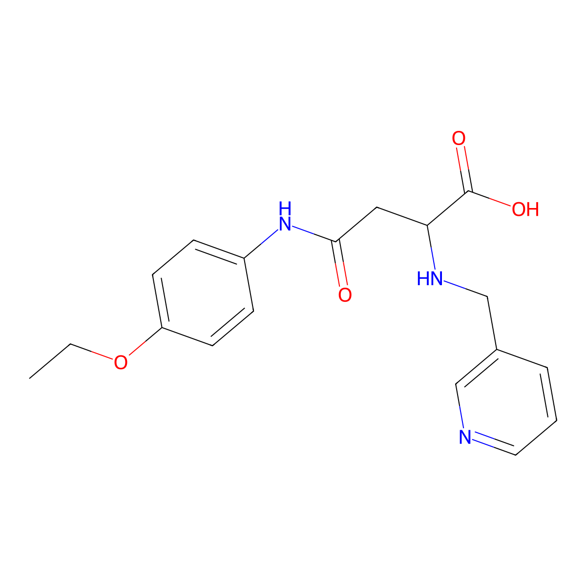 4-((4-Ethoxyphenyl)amino)-4-oxo-2-((pyridin-3-ylmethyl)amino)butanoic acid molecular structure, CAS 1046801-41-5