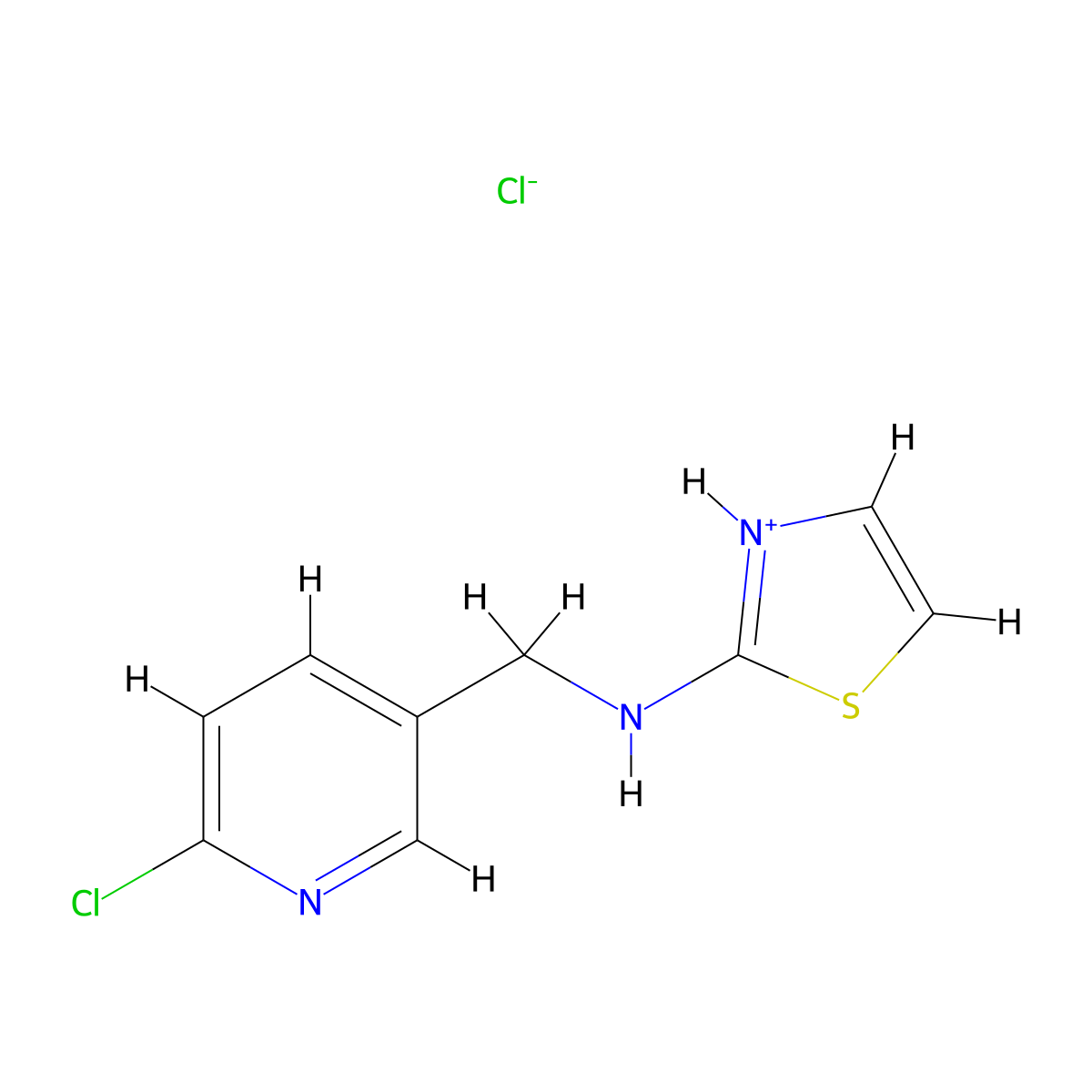 2-{[(6-Chloro-3-pyridinyl)methyl]amino}-1,3-thiazol-3-ium chloride molecular structure, CAS 1046802-02-1