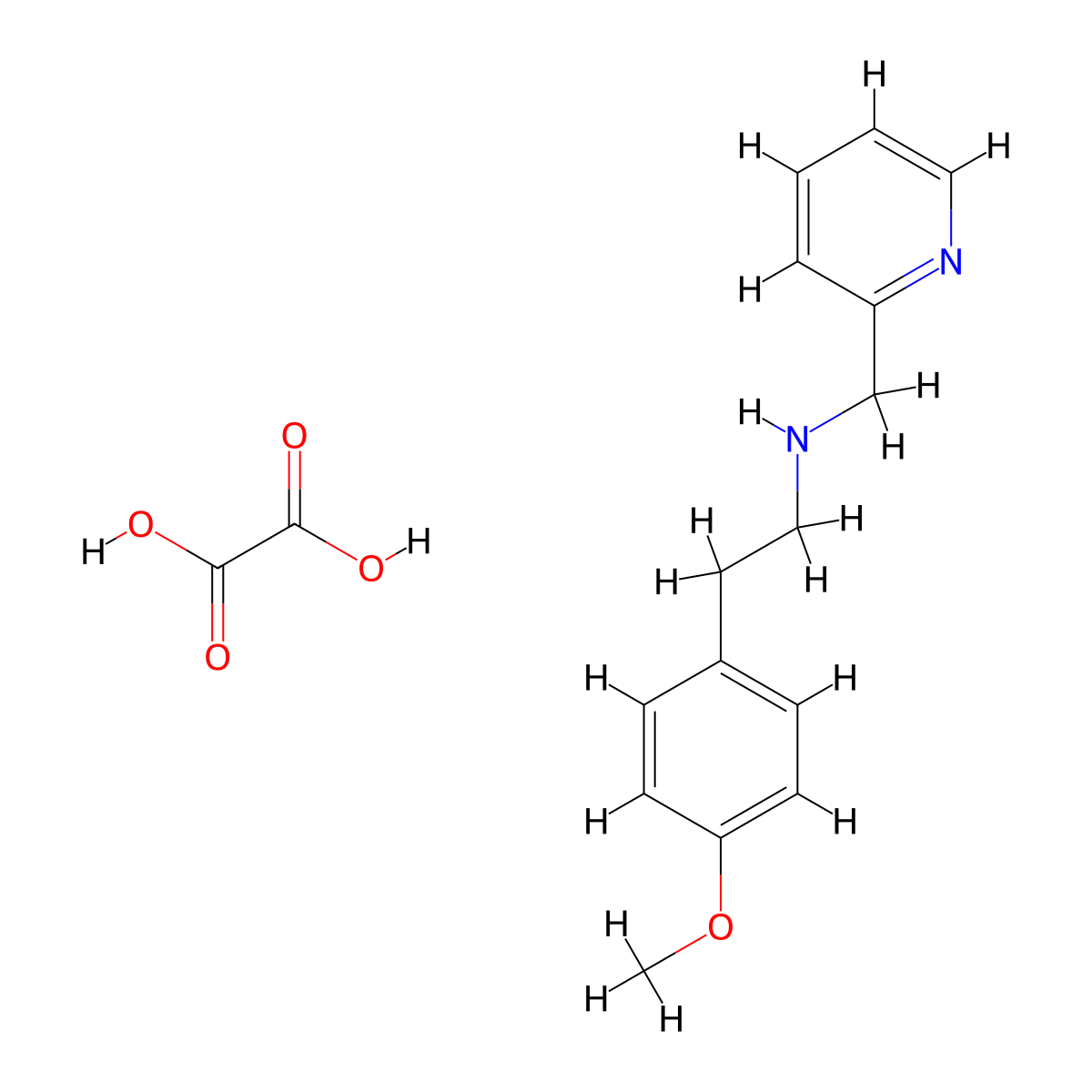 [2-(4-Methoxy-phenyl)-ethyl]-pyridin-2-yl-methylamine oxalate molecular structure, CAS 1046803-53-5