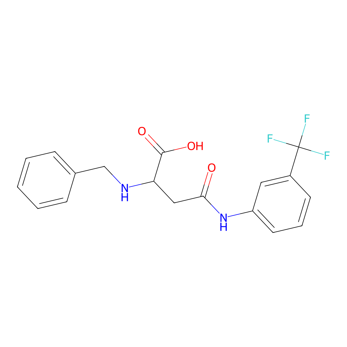 2-(Benzylamino)-4-oxo-4-((3-(trifluoromethyl)phenyl)amino)butanoic acid molecular structure, CAS 1046803-67-1