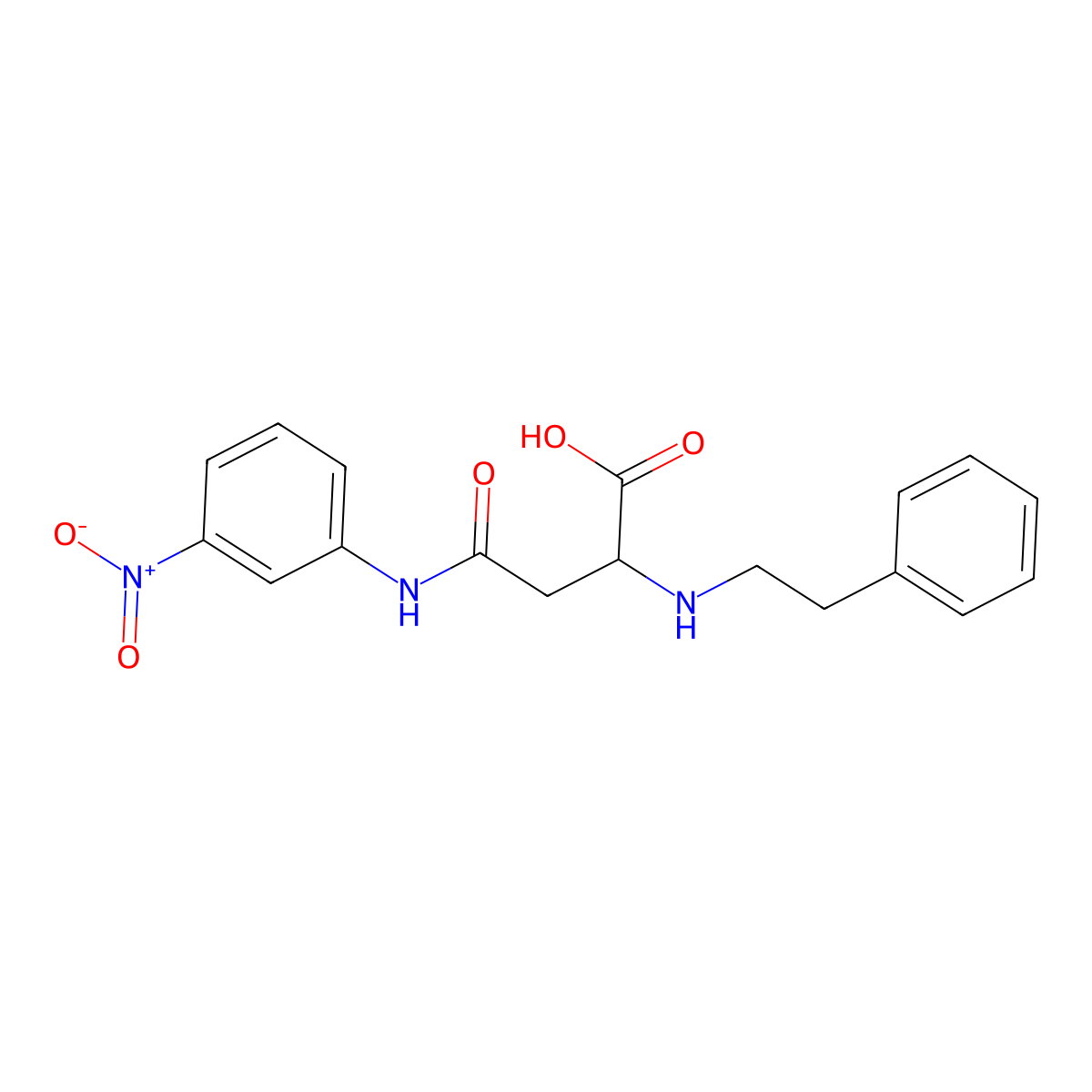 4-((3-Nitrophenyl)amino)-4-oxo-2-(phenethylamino)butanoic acid molecular structure, CAS 1046806-18-1