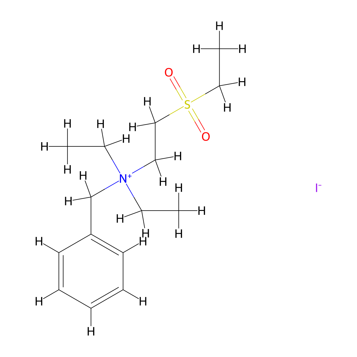 N-benzyl-N,N-diethyl-2-(ethylsulfonyl)-1-ethanaminium iodide molecular structure, CAS 1046808-65-4
