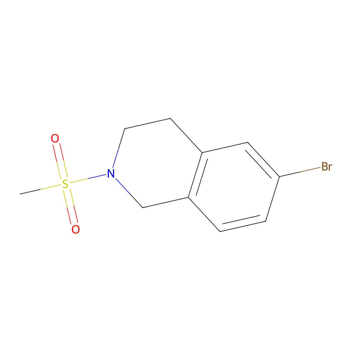 6-Bromo-2-(methylsulfonyl)-1,2,3,4-tetrahydroisoquinoline molecular structure, CAS 1046816-12-9