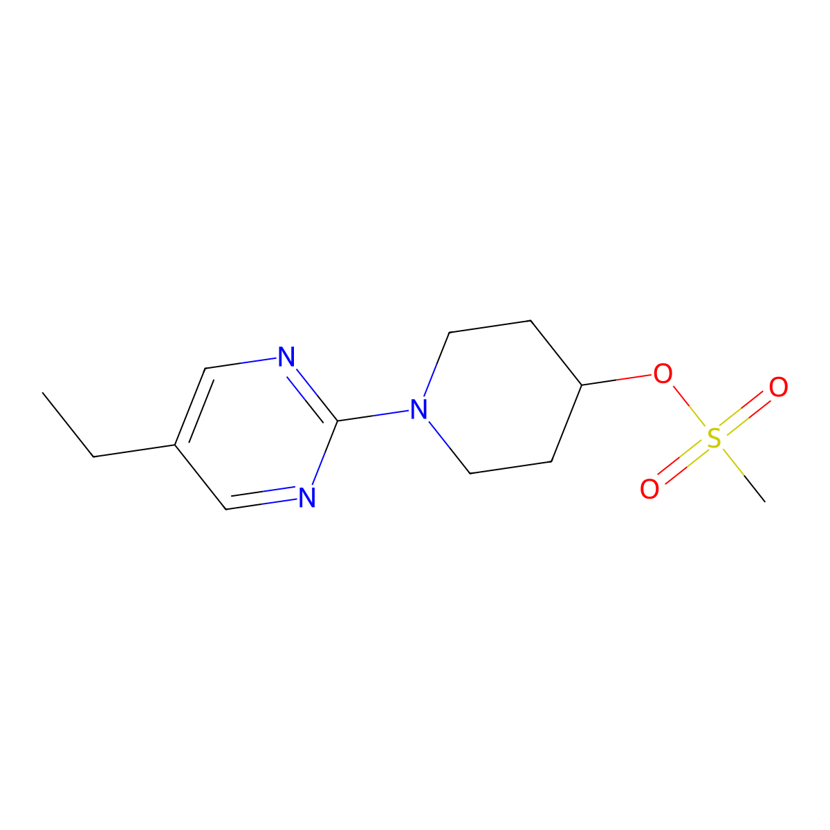 1-(5-Ethylpyrimidin-2-yl)piperidin-4-yl methanesulfonate molecular structure, CAS 1046817-01-9