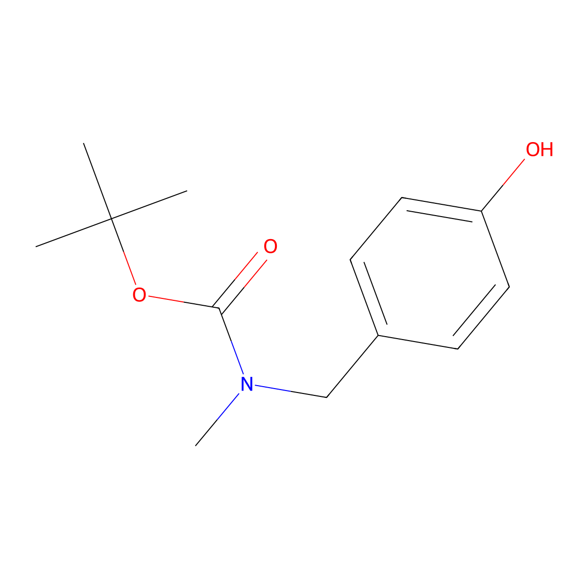 tert-butyl N-[(4-hydroxyphenyl)methyl]-N-methylcarbamate molecular structure, CAS 1046818-38-5