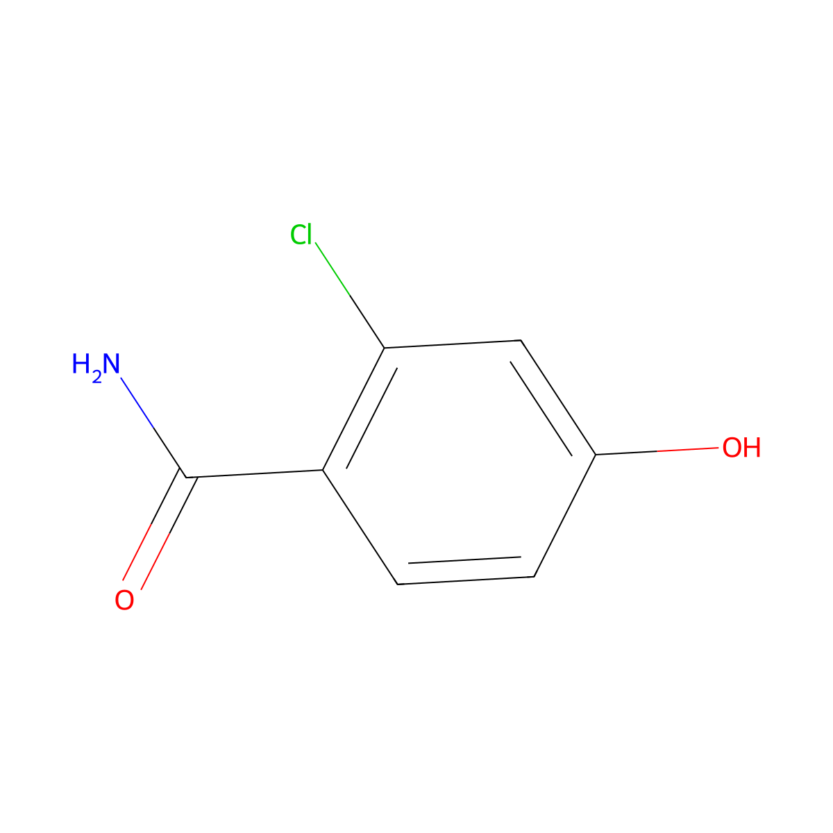 2-Chloro-4-hydroxybenzamide molecular structure, CAS 1046818-83-0