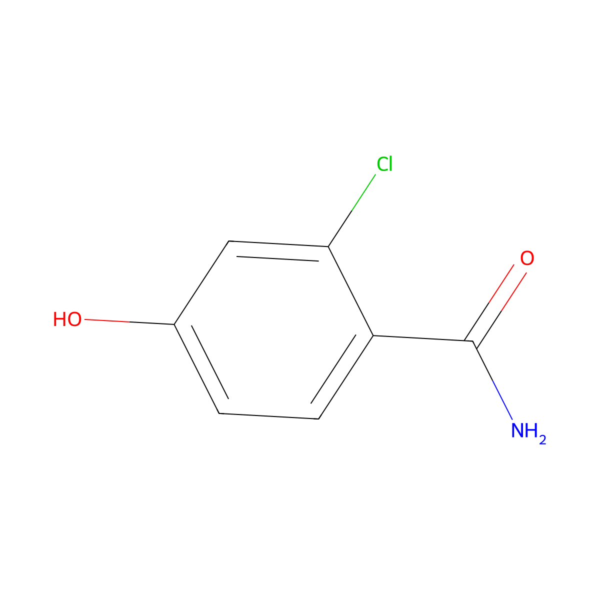2-Chloro-4-hydroxybenzamide molecular structure, CAS 1046818-83-0