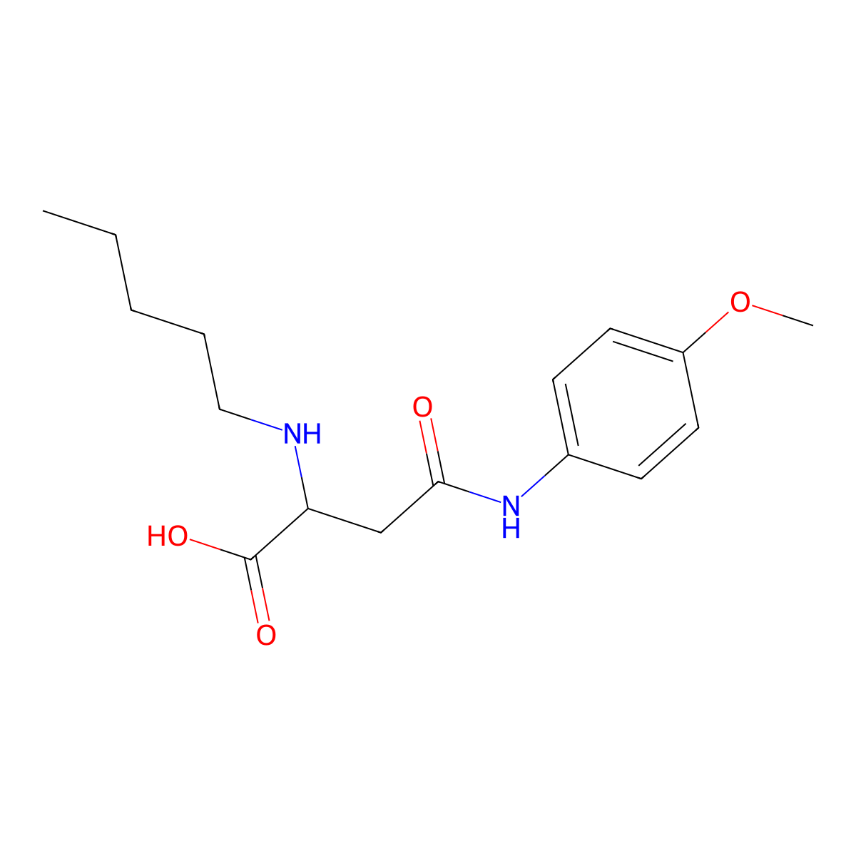 4-(4-Methoxyanilino)-4-oxo-2-(pentylamino)butanoic acid molecular structure, CAS 1046820-69-2