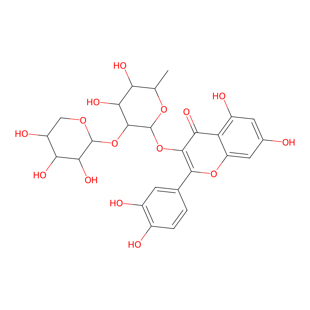 Quercitrin 2''-O-arabinoside molecular structure, CAS 104683-55-8